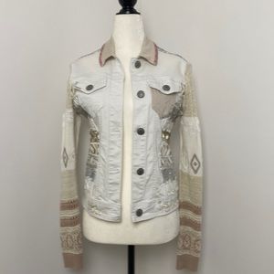 [Desigual] White Jean and Knit Jacket